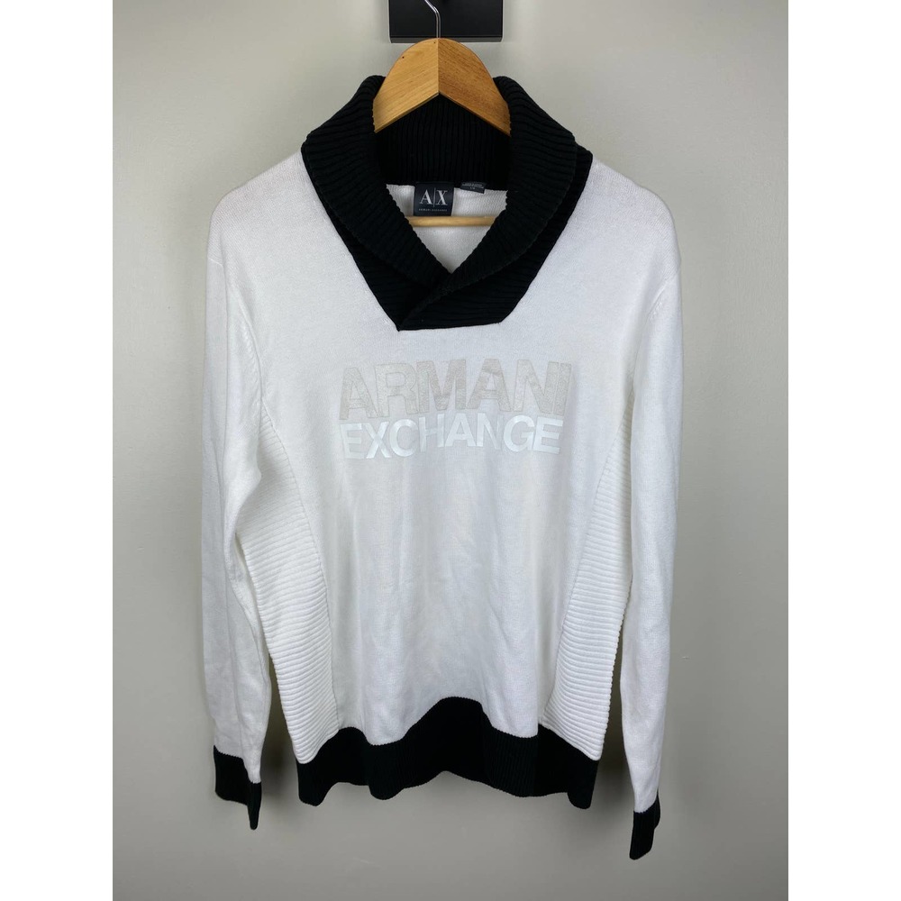 Armani Exchange Luxury Women's Pullover Knit Crewneck Sweater - L